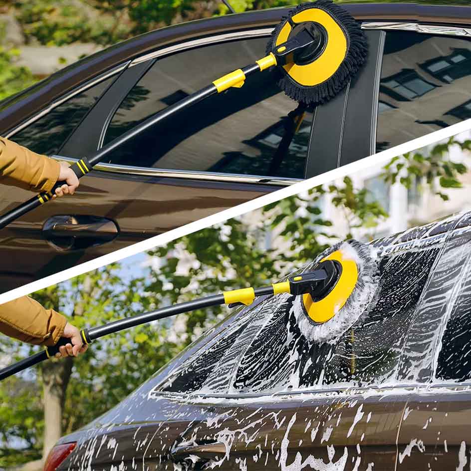 Curved Car Cleaning Brush With Telescopic Handle