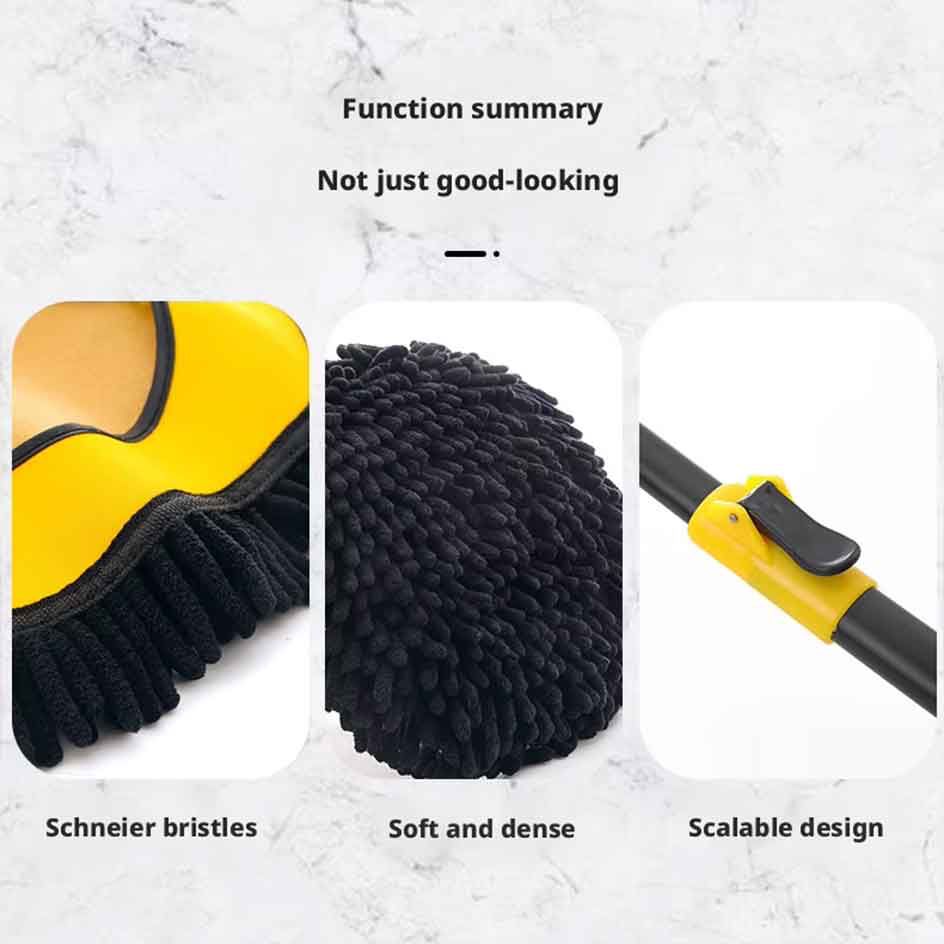 Curved Car Cleaning Brush With Telescopic Handle