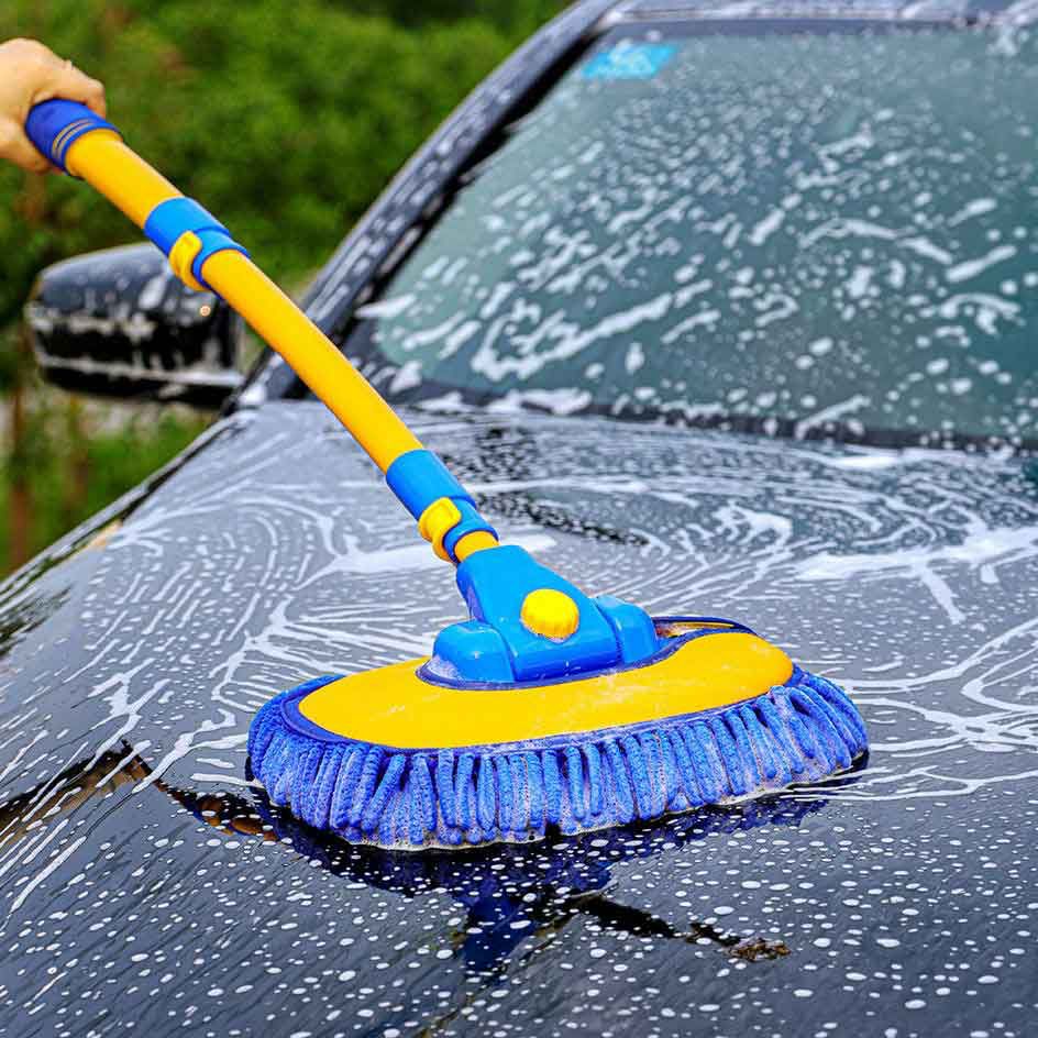 Curved Car Cleaning Brush With Telescopic Handle